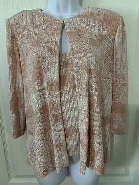 Jacket Tank Glitter Formal Plisse 3/4 sleeve Quiet Luxury Old Money